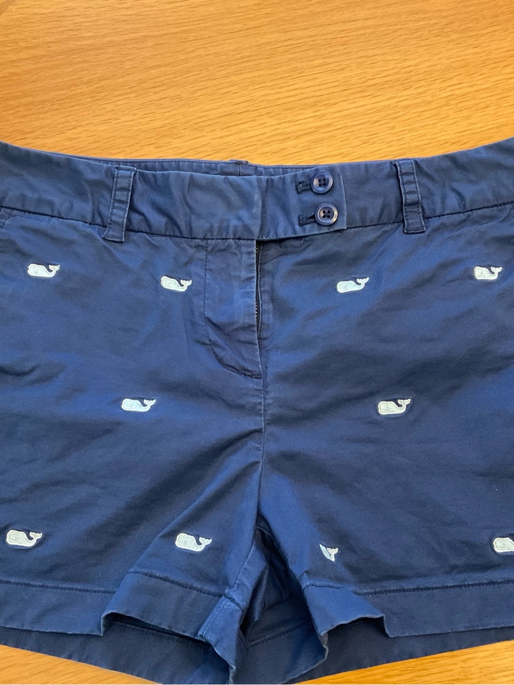 Vineyard Vines Navy Casual Shorts with Light Blue Whale Logo